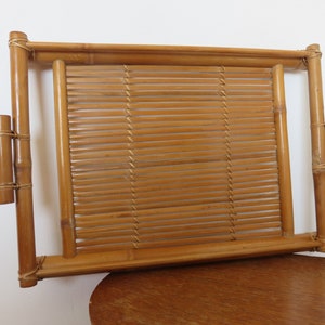 Very large bamboo tray, French made, mid century 1960 1970 60&#39;s 70&#39;s mid century French vintage bamboo tray