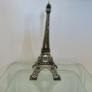 Large metal Eiffel Tower souvenir from PARIS France 1960 1970 60's 70's mid century old vintage French Eiffel tower remember Paris