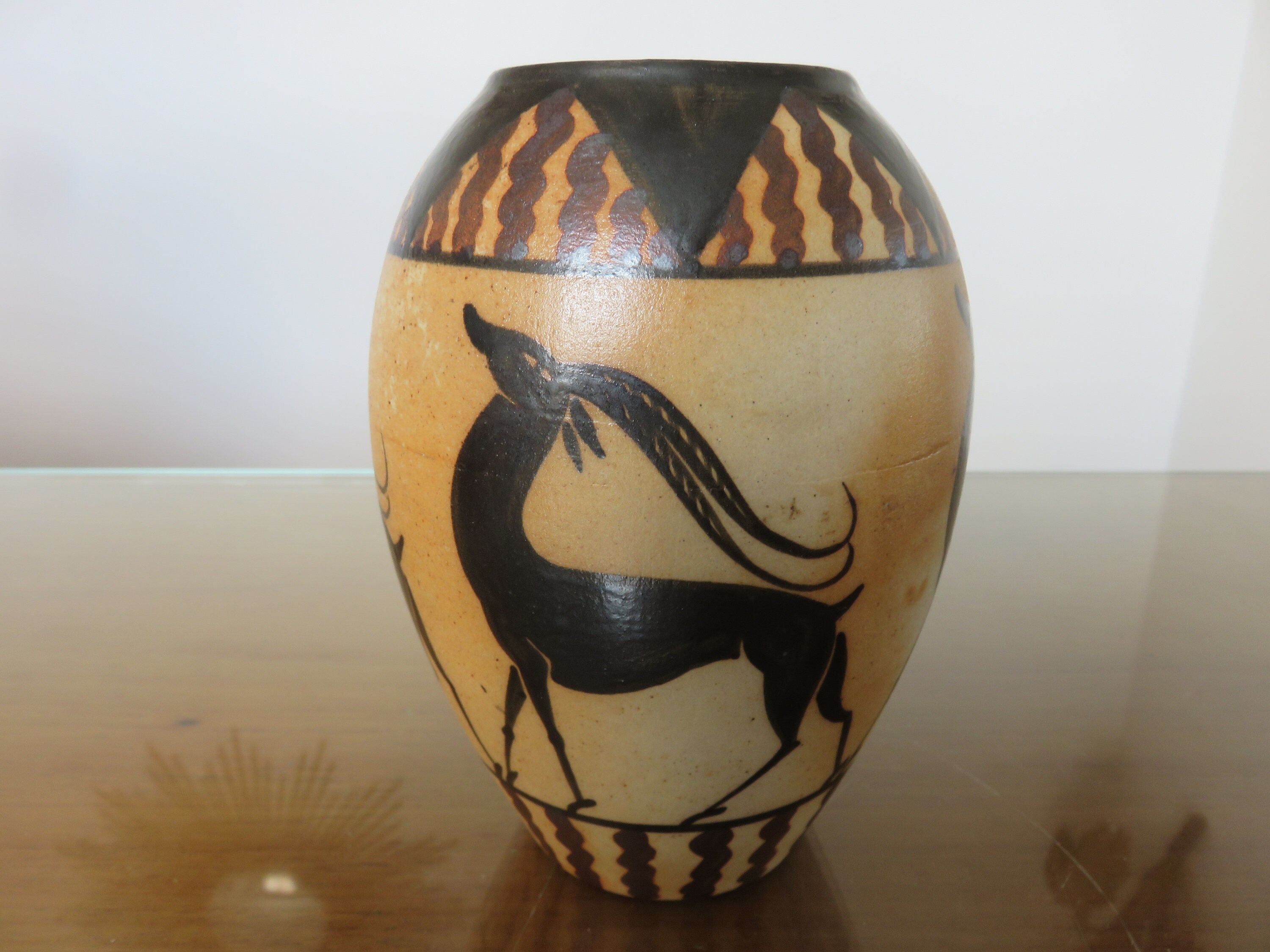 Vase en Grès Émaillé de Ciboure Signé Etienne Vilotte 1920 1930 20's 30's Old French Sandstone Potte