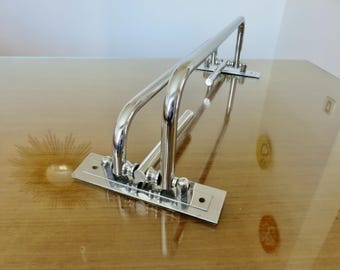 Towel rack, chrome-plated brass, Art Deco, 1930s-1940s, vintage French brass towel rack, bathroom