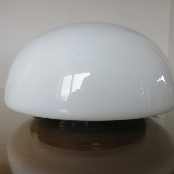 "Half sphere" ceiling light in white opaline 1960 1970 60's 70's mid century vintage French white opaline sconce