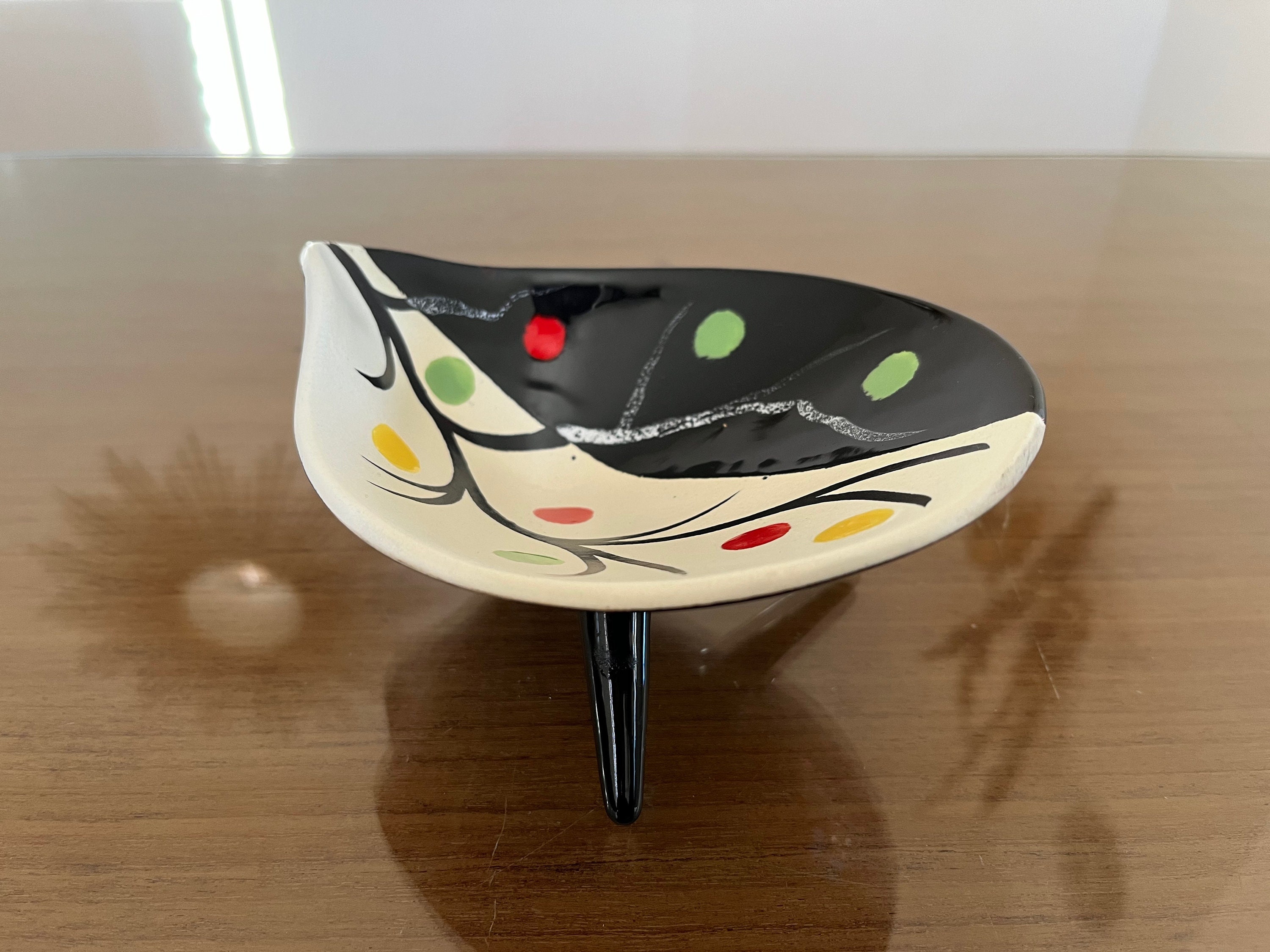 Vide Poche en Céramique, Tripode, Typique Années 50 Mid Century 1950 1960 50's 60's Old Vintage Fren