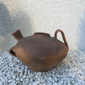 Antique "PEGARRA" terracotta jug, top-shaped, from Southwest France, late 19th century, French antique