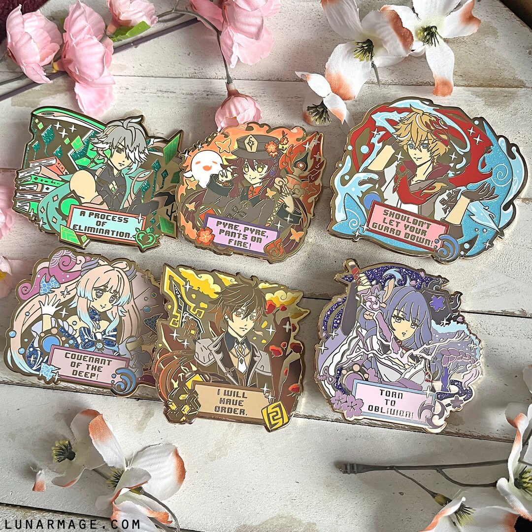 Genshin Impact Elemental Burst Quotes Hard Enamel Pins - Etsy