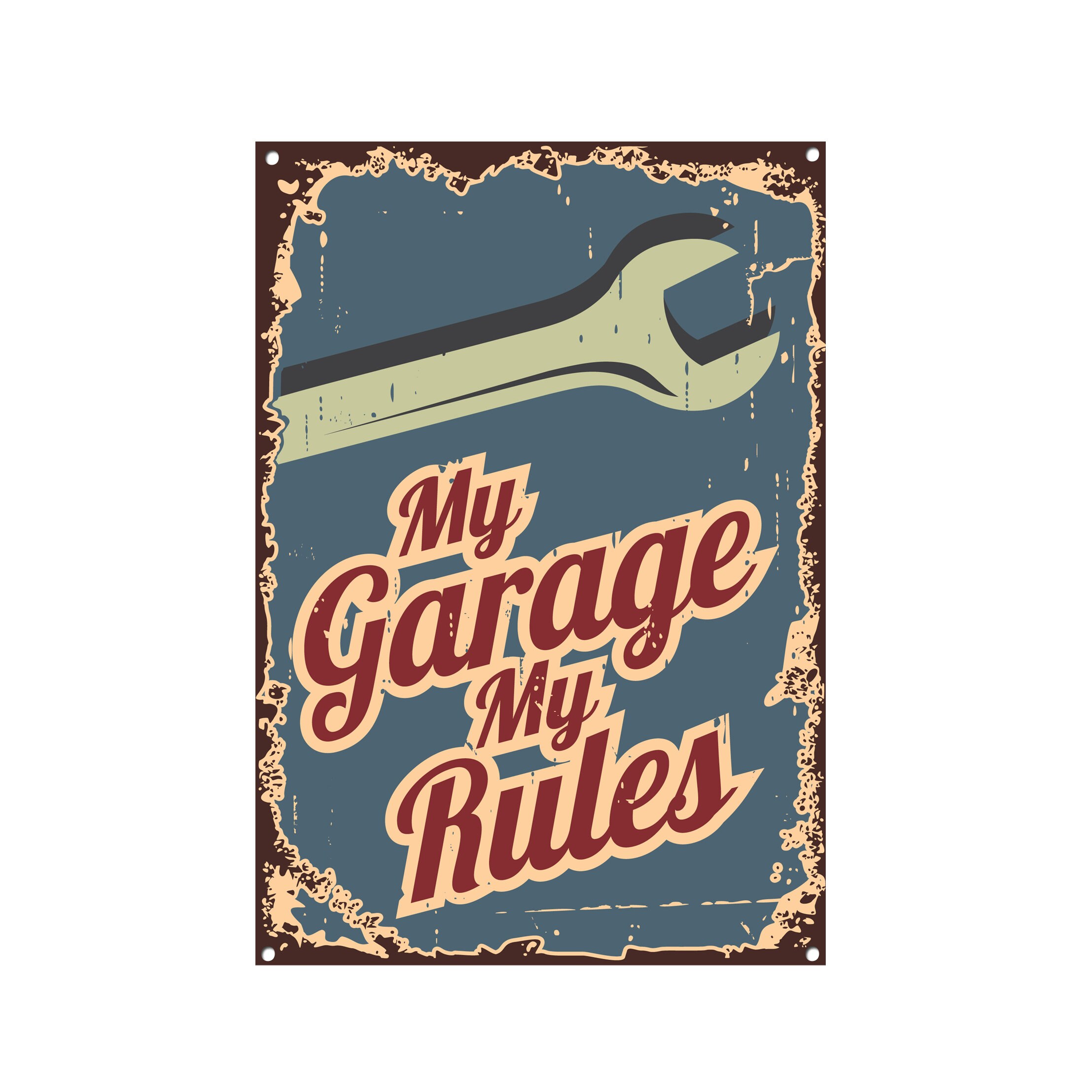 My Garage My Rules Car Garage Metal Sign Garage Sign Decor Etsy