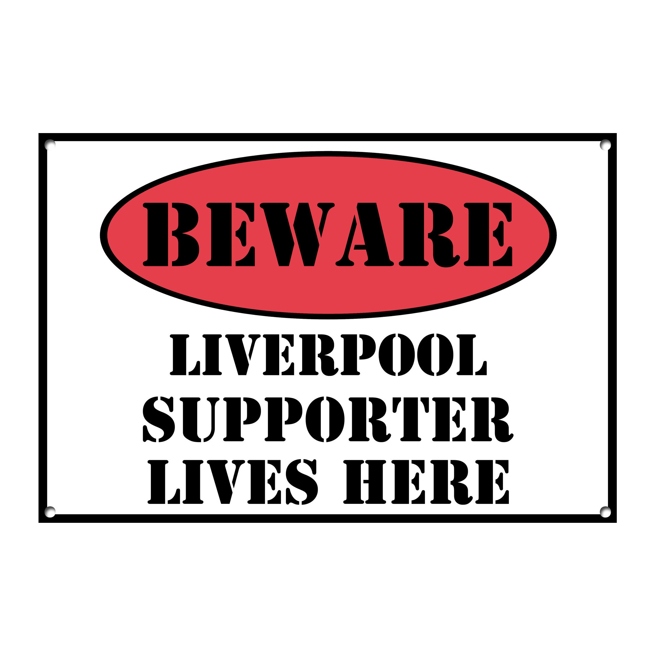 plaque 400 Magnet pour le frigo avec trous cl/ôture Beware Liverpool Supporter Lives Here Panneau en m/étal 20,3 x 7,6 cm Rouge//bleu//beige style vintage mural porte 8x3 Red//Blue//Beige