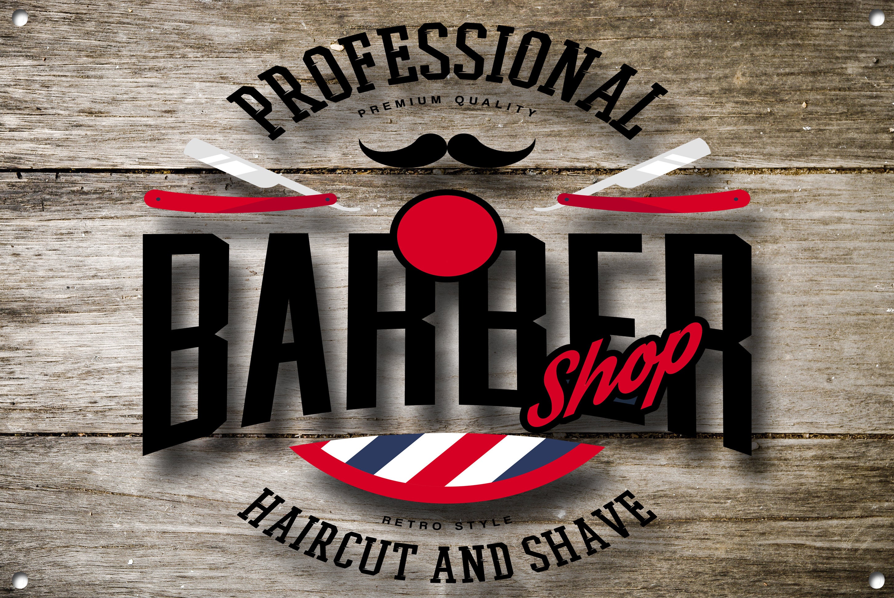 Barber Shop Sign Metal Sign Signs Modern Style Etsy