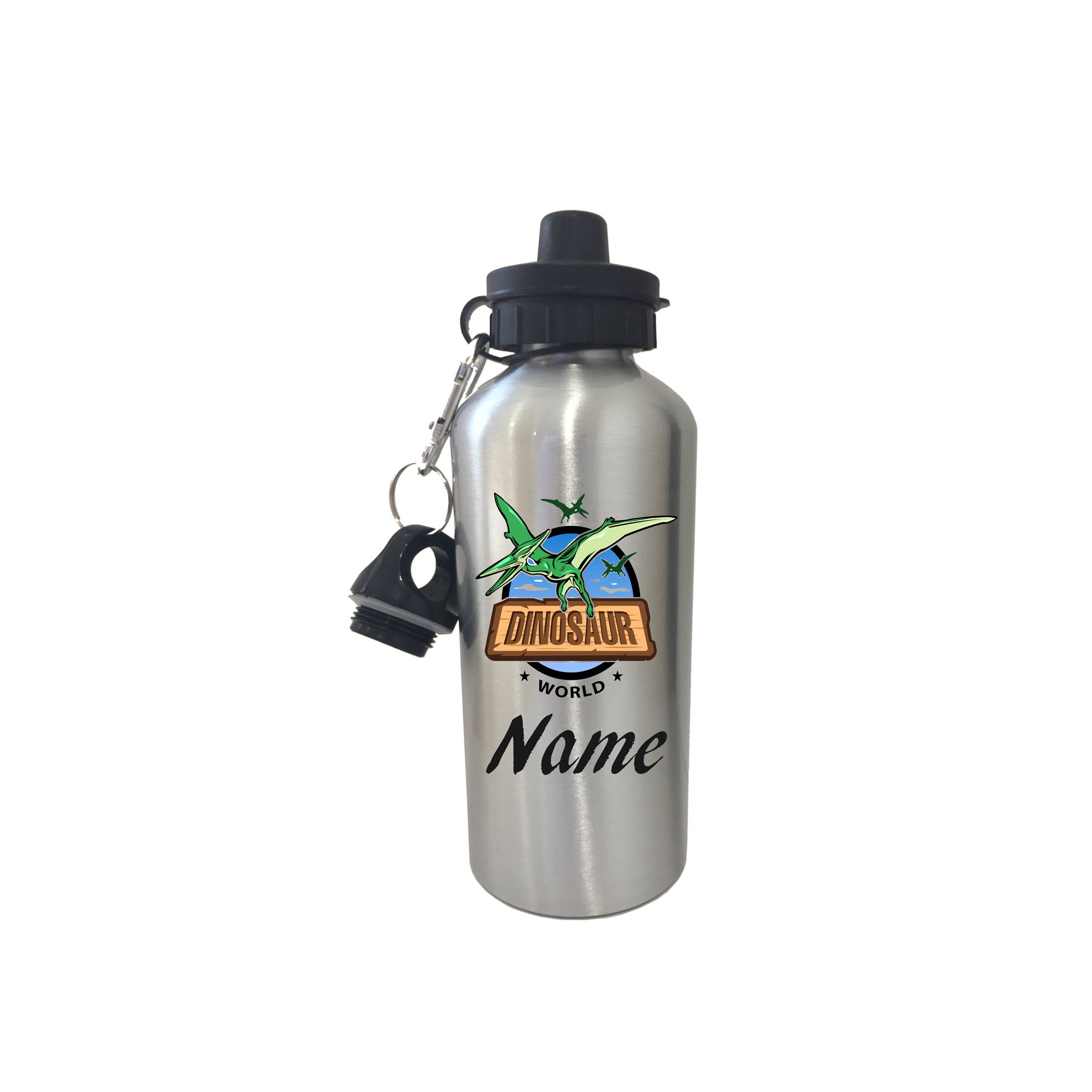 Personalised Kids Water Drinks Bottle Dinosaur Sports