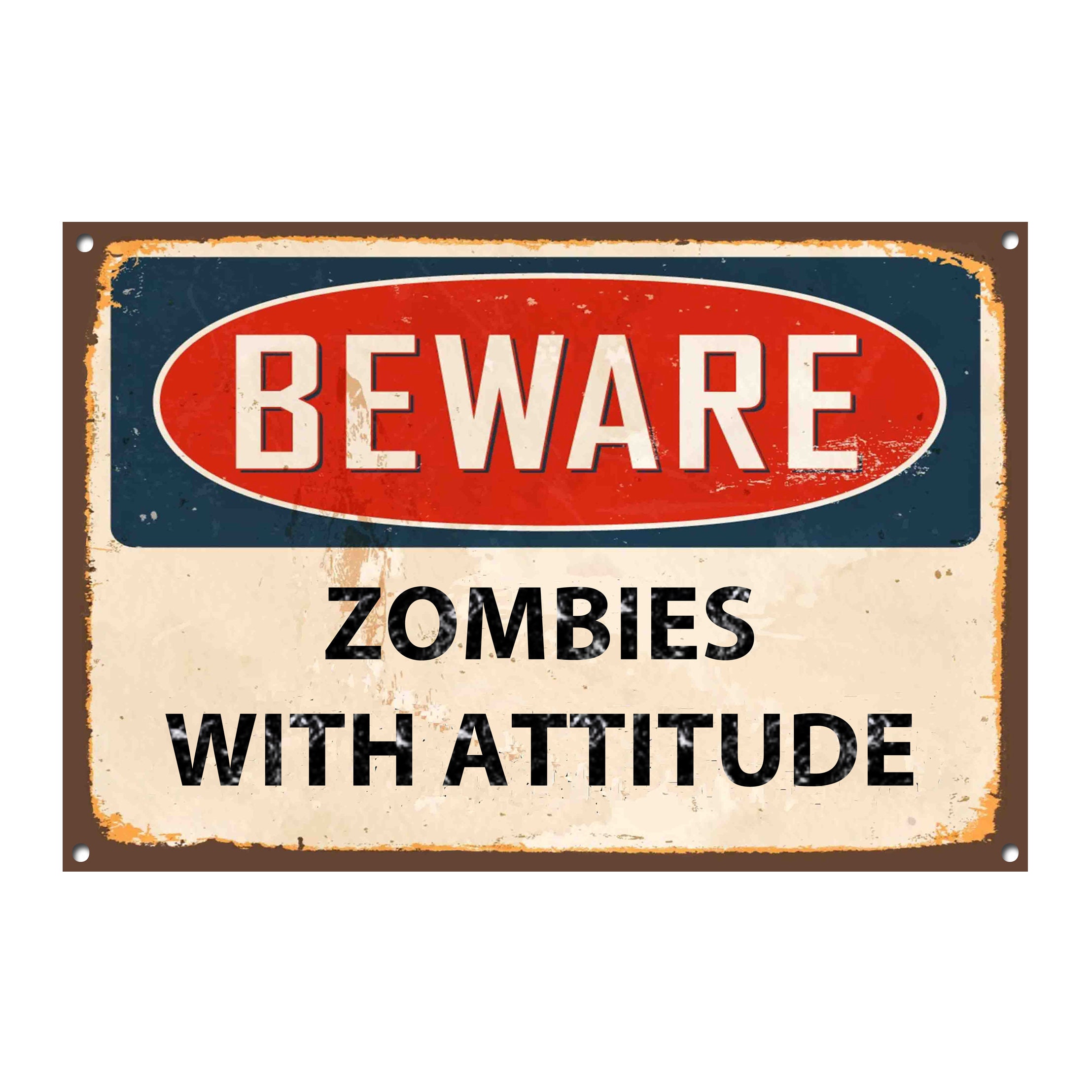 Beware of Zombies Fridge Magnet 