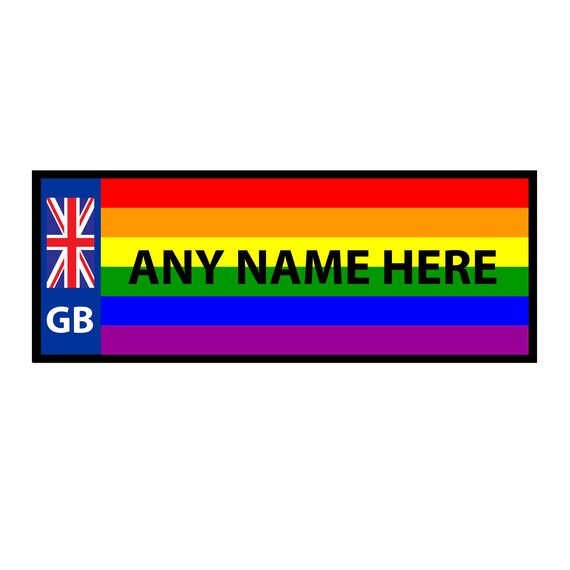 Personalised Pride Mini Number Plate Any Text Home Bedroom Wall Door Sign Plaque