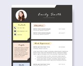 3 page Resume Template with Cover Letter | Special and Creative Design | CV Template | Instant Digital Download | Creative Resume Template
