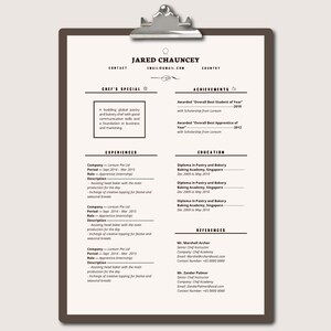 Szablon CV dla szefa kuchni | Szablon CV | Natychmiastowe pobranie cyfrowe | Cyfrowe i drukowane | Profesjonalny szablon CV