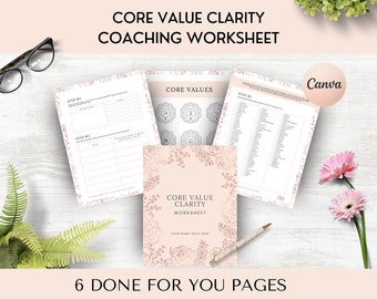 Coaching Worksheet Canva Template | Done for you Lead Magnet | Life Coach, Business, Mindset, Cheatsheet, Course, Minimalist, Clarity Value