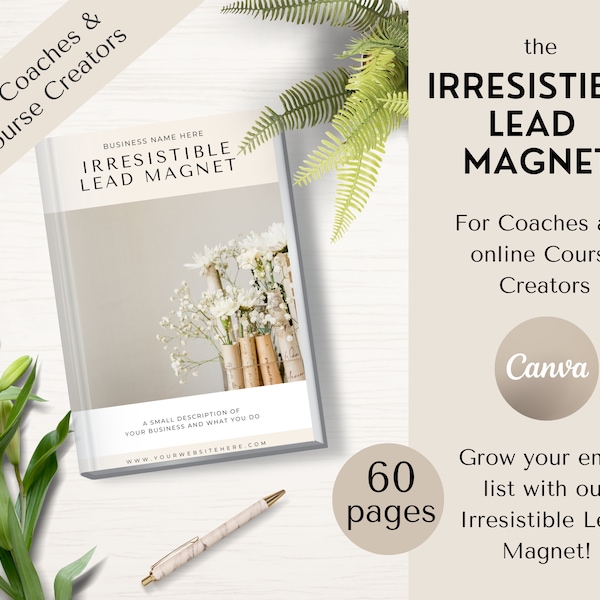 Coaches Lead Magnet | Done For You ebook Lead Magnet Canva Template | Coach Workbook, Worksheets, Customer Avatar, Course workbook freebie