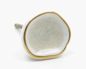 White Crackled Glazed Glass Fired Ceramic Knob, Pull, Handle, for Cupboards, Doors, Cabinets, Drawers, Furniture, Kitchens (With Fitting Har