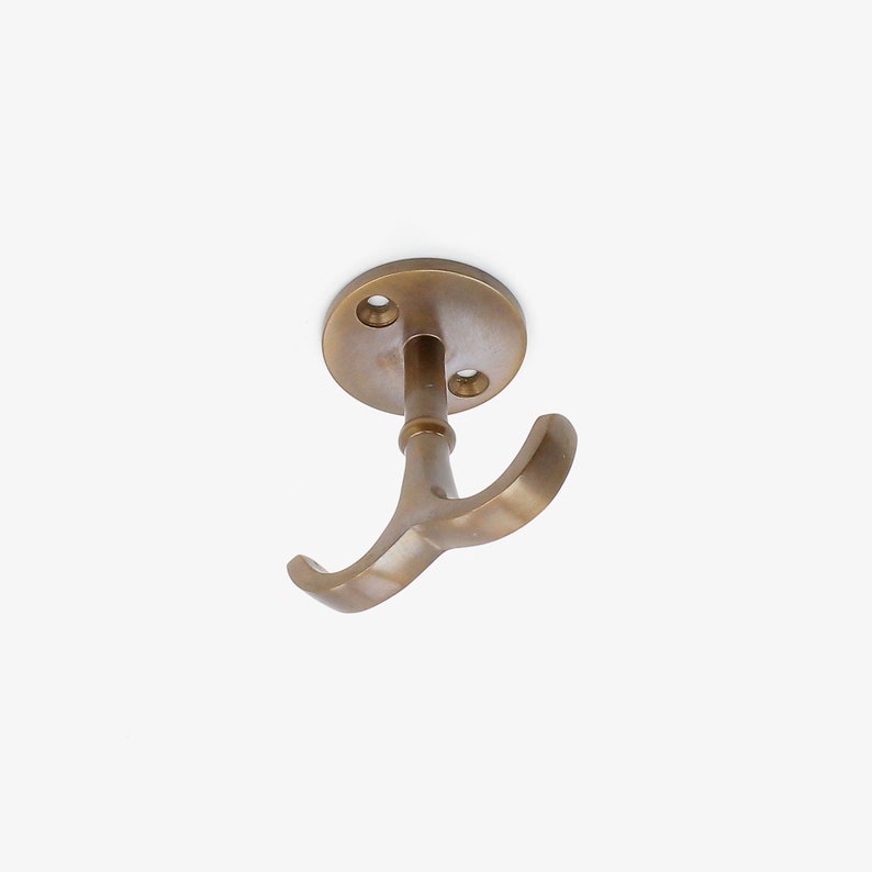 Under Bar or Shelf Hook Solid Brass Underneath Coat Hook Hooks Etsy