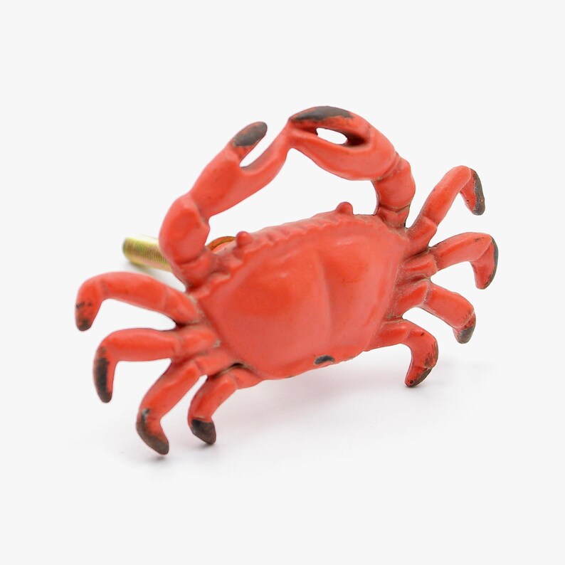 Furniture Kitchens Doors Red Metal Sea Crab Claws Knob Handle Drawers Pull With Fitting Hardware Cabinets for Cupboards