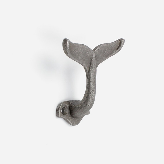 Pack of 3 Whale Tail Cast Iron Antique Iron Rustic Hanging Hooks Coat Hook UK