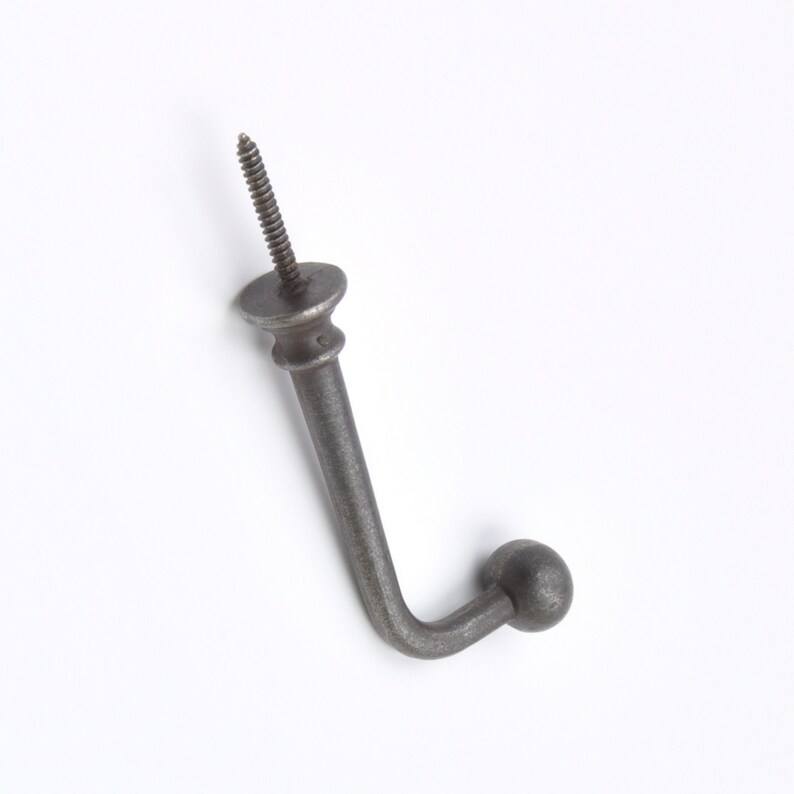 Grey Simple Screwin Metal Coat Hook Hooks Wall Mounted Door Etsy