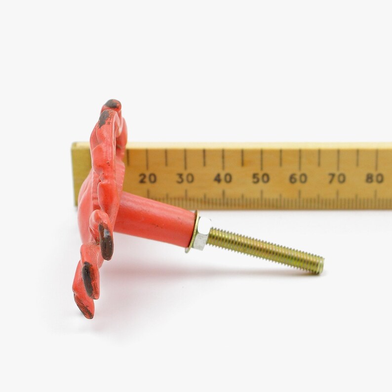 Furniture Kitchens Doors Red Metal Sea Crab Claws Knob Handle Drawers Pull With Fitting Hardware Cabinets for Cupboards