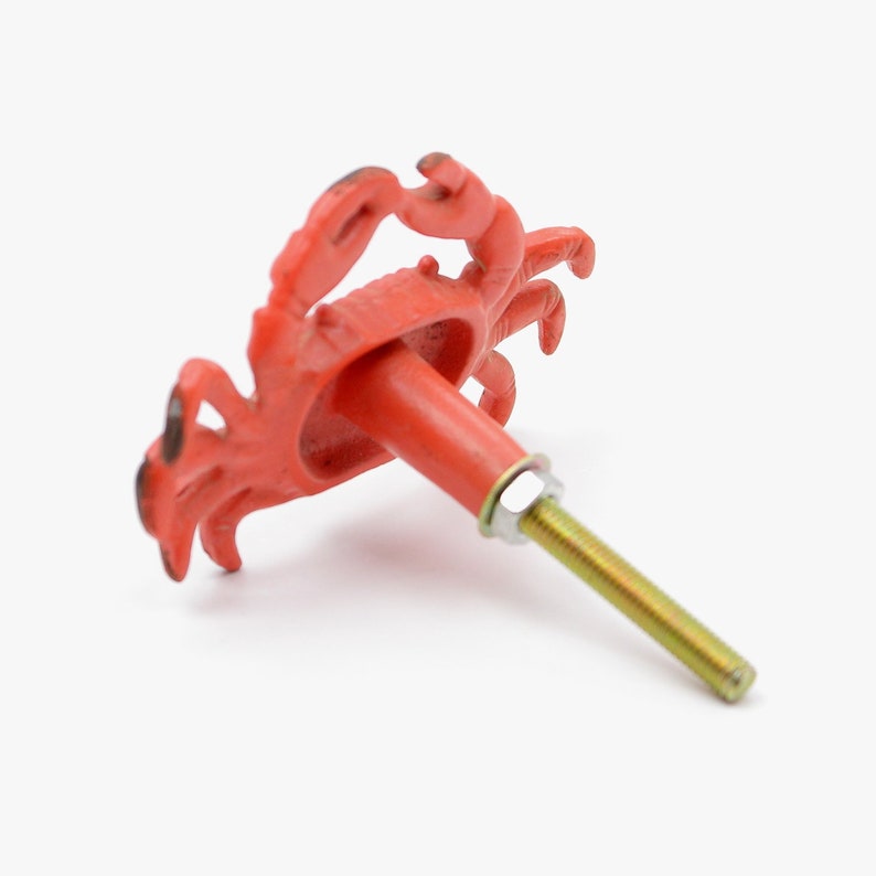 Furniture Kitchens Doors Red Metal Sea Crab Claws Knob Handle Drawers Pull With Fitting Hardware Cabinets for Cupboards