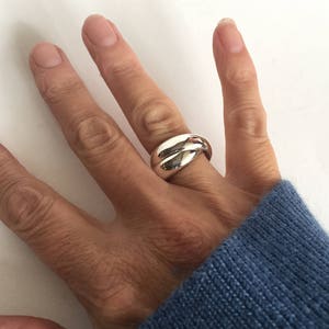 Sterling Silver Wide Two Band Roll Ring Sterling Silver Wide Two Band Roll Ring