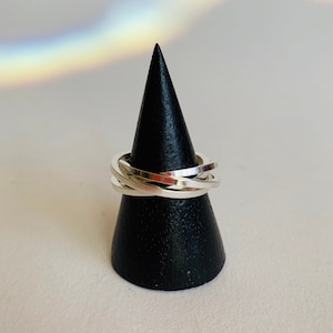 Solid Sterling Silver 4 Band Interlocking Rolling Ring Size M 1/2 - Chunky Silver Rings - Ideal Gift - Genuine Handmade in UK