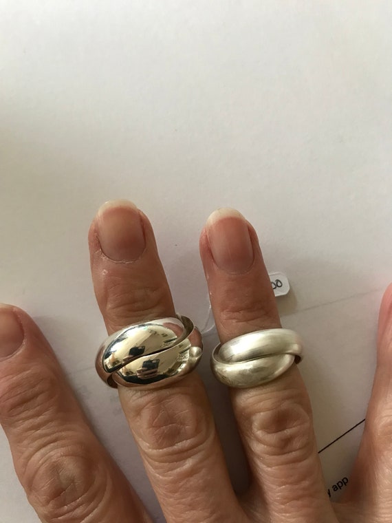 Sterling Silver Wide Two Band Roll Ring Sterling Silver Wide Two Band Roll Ring