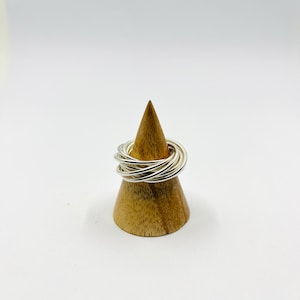 Sterling Silver 9 Band Chunky Interlocking Rolling Ring - Silver Wire Ring - Stacking Ring - Solid Silver Rings - Genuine Handmade in UK