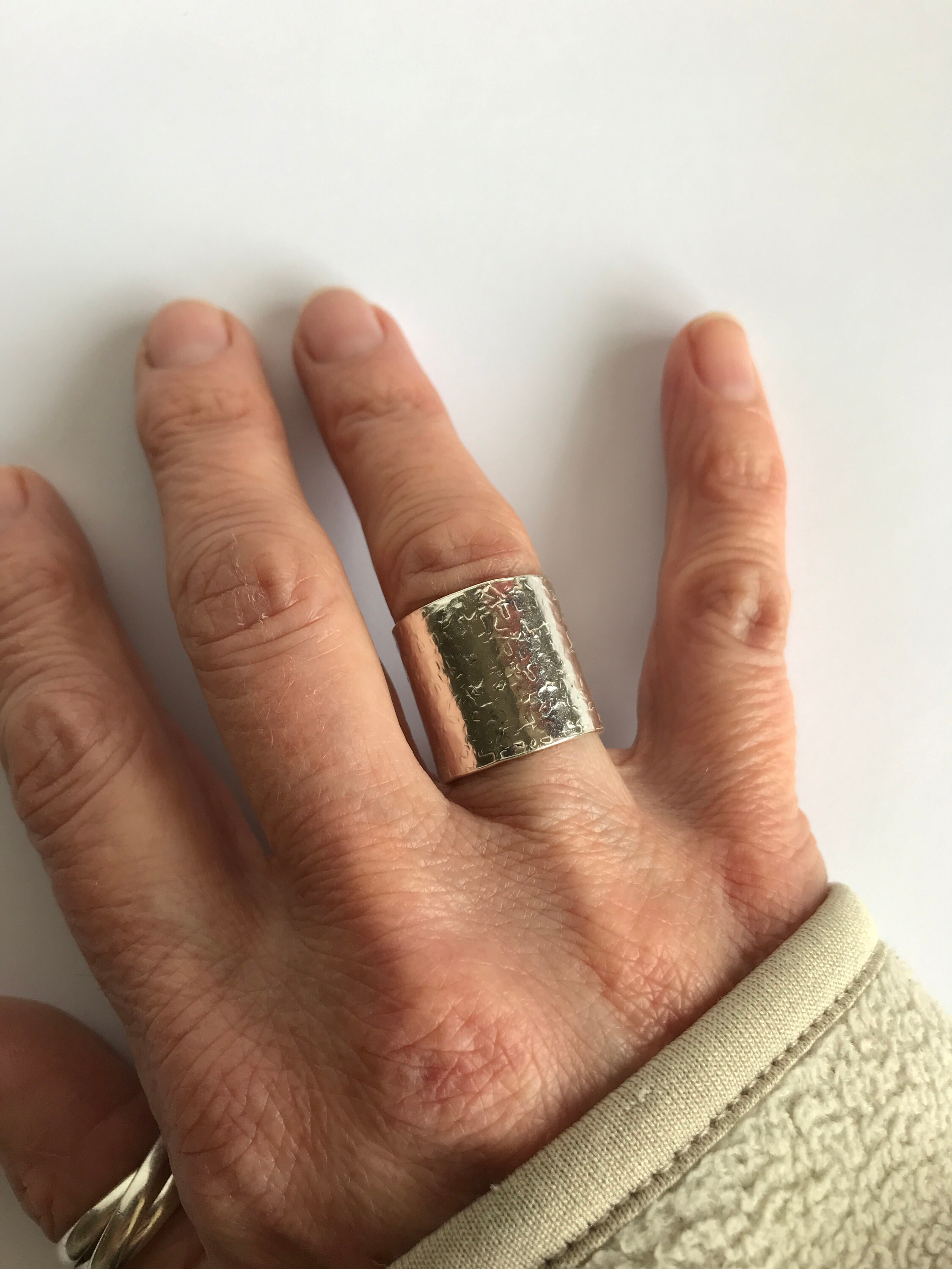 Sterling Silver Wide Chunky Band Ring Extra Wide Silver Ring