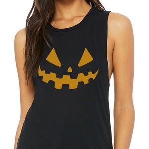 Jack -O- Lantern Halloween Muscle Tank