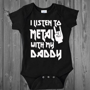 I Listen to Metal With My Daddy Baby Bodysuit