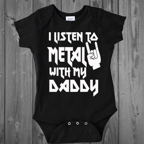 I Listen to Metal With My Daddy Baby Bodysuit -