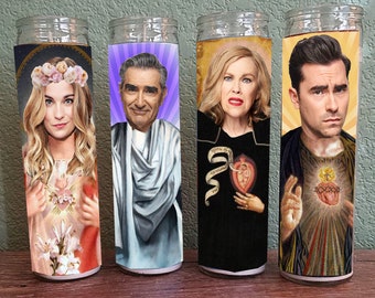 Schitt's Creek Saint Candle Set of 4 -Moira Rose, Johnny Rose, David Rose & Alexis Rose