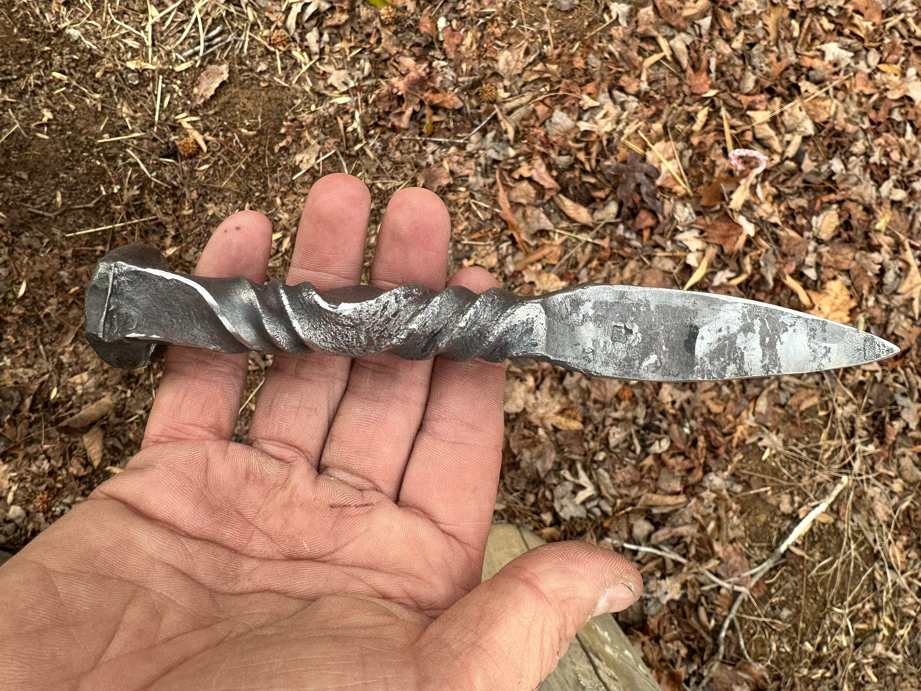 Hand Forged Railroad Spike Oyster Shucker Knife W/ Bottle Opener