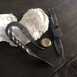 Hand forged Georgia oyster shucker w/ bottle opener