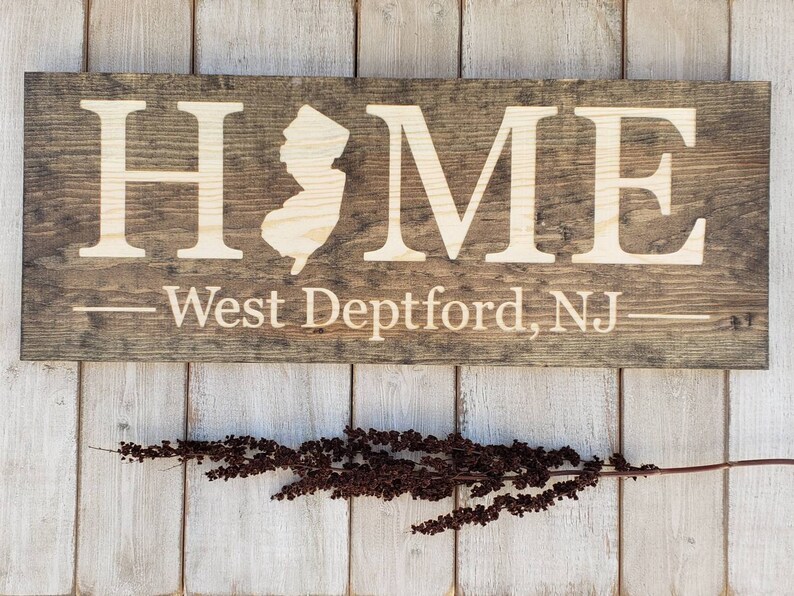 New Jersey Home Sweet Home New Jersey Sign New Jersey Decor Etsy