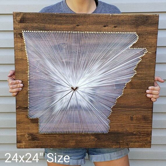 Arkansas String Art Arkansas Decor State String Art Rustic | Etsy