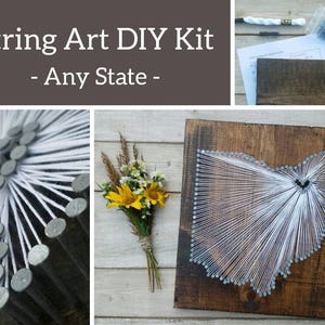 DIY Ohio String Art Kit, Rustic State Decor, Custom Engraved Option