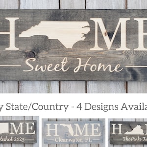 North Carolina Sign, Home Sweet Home, North Carolina Decor, North Carolina, North Carolina Home Decor, Rustic Decor, Home Decor, 9x24