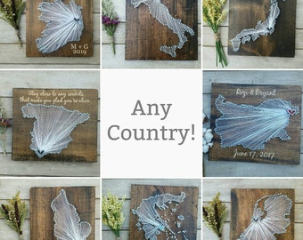 ANY Country/State String Art, Afghanistan Sign, Saudi Arabia Sign, Qatar Sign, Iraq Sign, Russia Sign, UAE Sign, Yemen Sign, Oman Sign