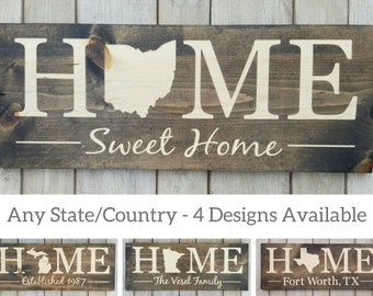 Ohio Sign, Home Sweet Home, Ohio Decor, Ohio, Ohio Love, Ohio Home Decor, Rustic Decor, Home Decor, Ohio Wall Art, State Art, 9x24