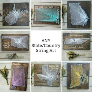 Custom State String Art: 2nd Anniversary Cotton Gift