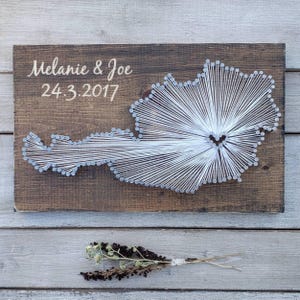 Austria String Art sign, Austria Wall Art, Austria Nail Art Sign, Austria Custom Sign, Austria Decor, Austria Map, 9x15, 16x24