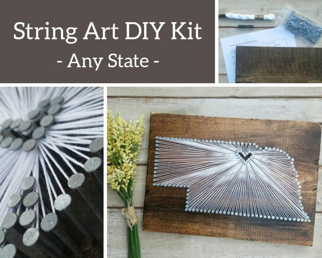 DIY Nebraska String Art Kit, State String Art Kit, Nebraska Nail Art ...
