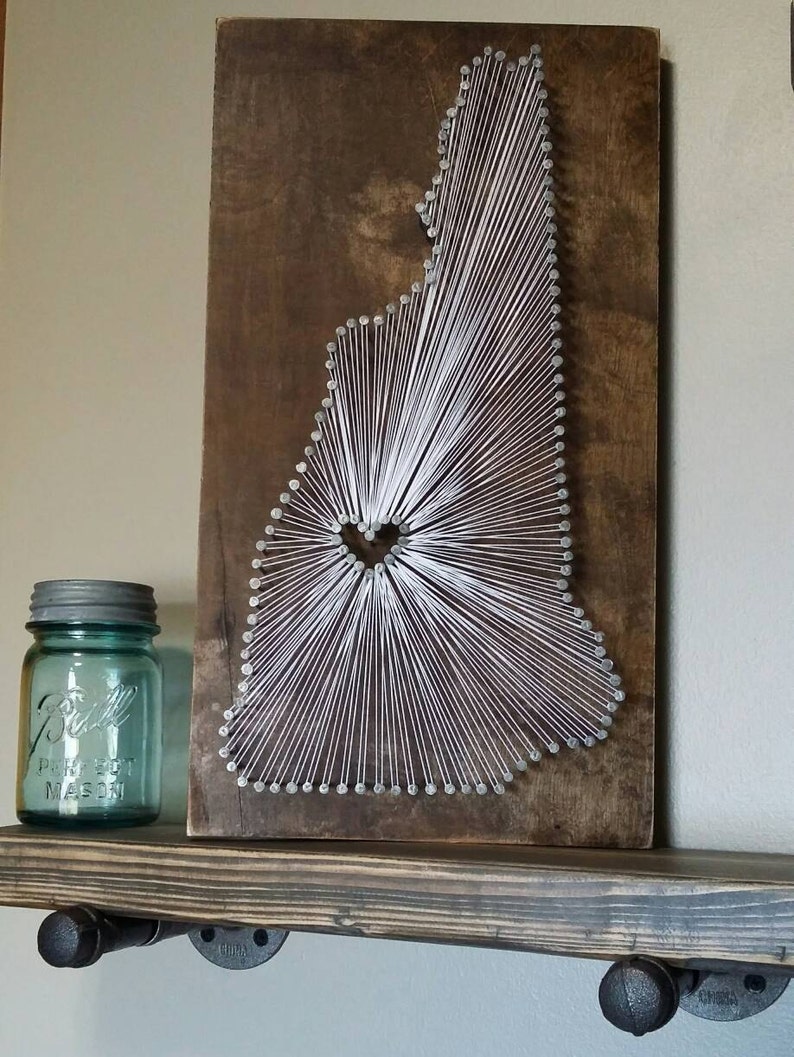 New Hampshire Nail Art custom sign NH love State string Art Kit 9x17 NH home DIY New Hampshire String Art Kit