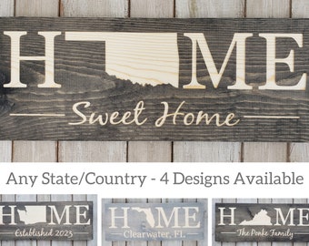 Oklahoma Home Sweet Home, Oklahoma Sign, Oklahoma Decor, Oklahoma, Oklahoma Love, Oklahoma Home Decor, Rustic Decor, Home Decor, 9x24