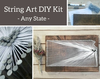 DIY Kansas String Art Kit, State string Art Kit, Kansas Nail Art, Custom sign, Kansas love, Kansas home, KS, 9x13