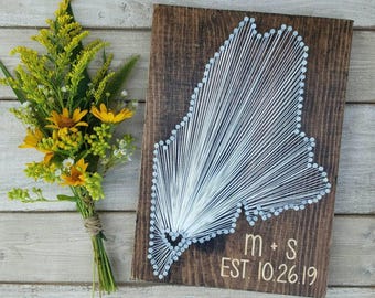 Maine String Art, Maine Home Sign, Maine Decor, State string Art, Maine Nail Art, Maine Gifts, Maine State Map, Maine home, 9x13, 16x24