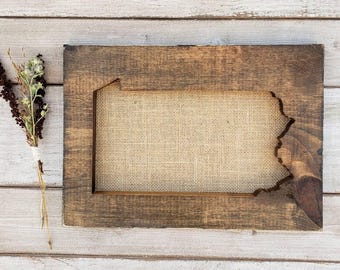 Pennsylvania Sign, Burlap Print, Pennsylvania Decor, Pennsylvania, Penn State, Pennsylvania Home Decor, Rustic Decor, 11x13